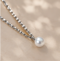 Silver Freshwater Pearl Solitaire Necklace