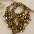 Antique Gold Hoop Earrings with Ghungroo & Tassel