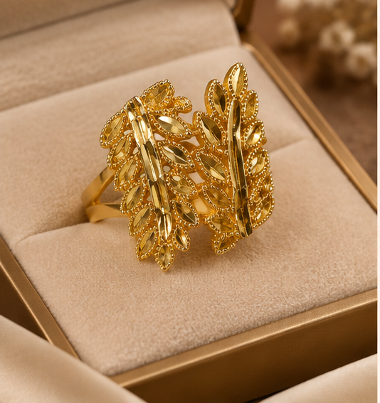Gold Leaf Cuff Ring