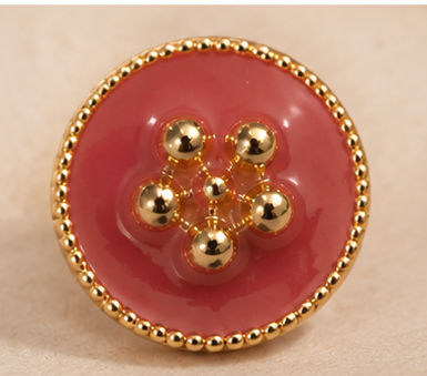 Pink Enamel Gold Flower Cluster Stud Earrings