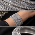 Silver Crystal Bangles Set