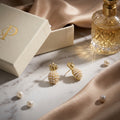 Gold Pineapple Pearl Stud Earrings