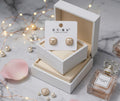 Gold Square Crystal Stud Earrings
