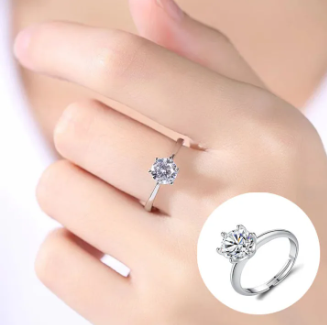Single Stone Six Claws Ring