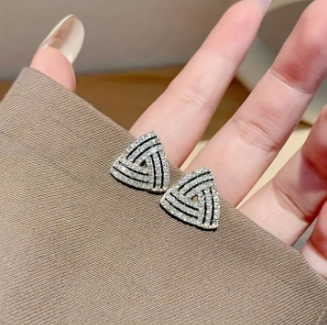 Triangle Crystal Stud Earrings