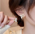 Golden Zirconia Butterfly Earrings