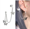 Long Chain Tassel Earrings with Ear Cuff