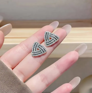 Triangle Crystal Stud Earrings