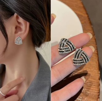 Triangle Crystal Stud Earrings
